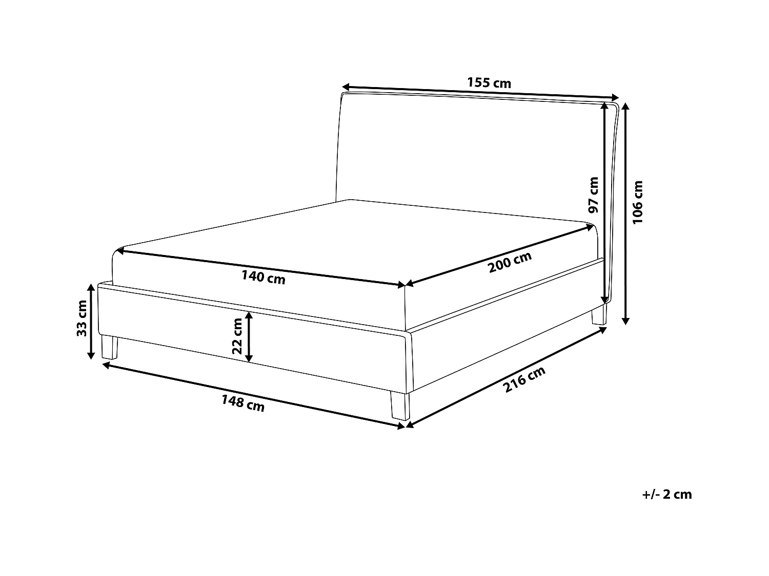 Bed met lattenbodem SENNEZ 140 x 200 cm Lichtgrijs