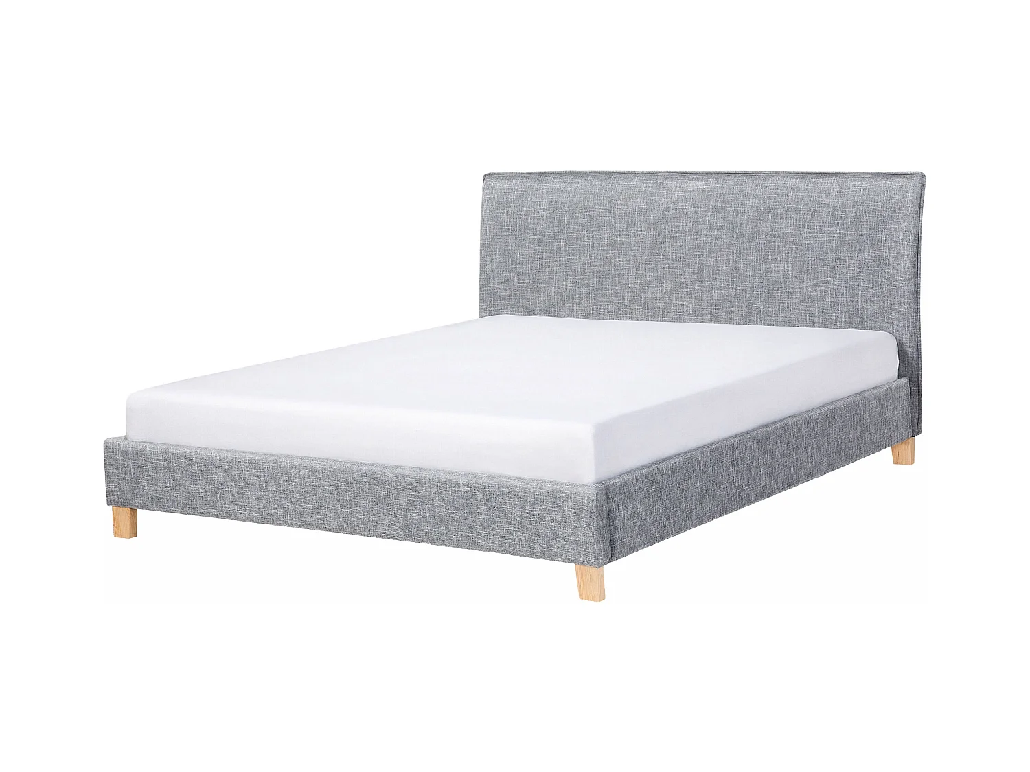 Cama com estrado SENNEZ 140 x 200 cm Cinzento claro