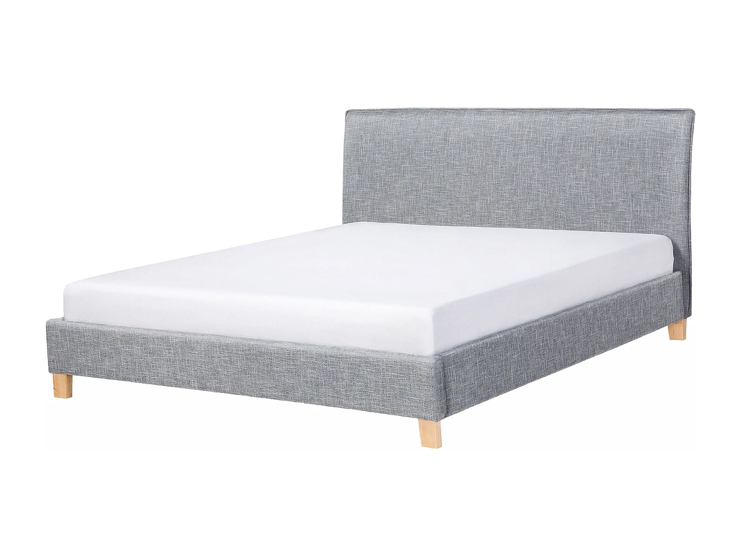 Cama com estrado SENNEZ 140 x 200 cm Cinzento claro