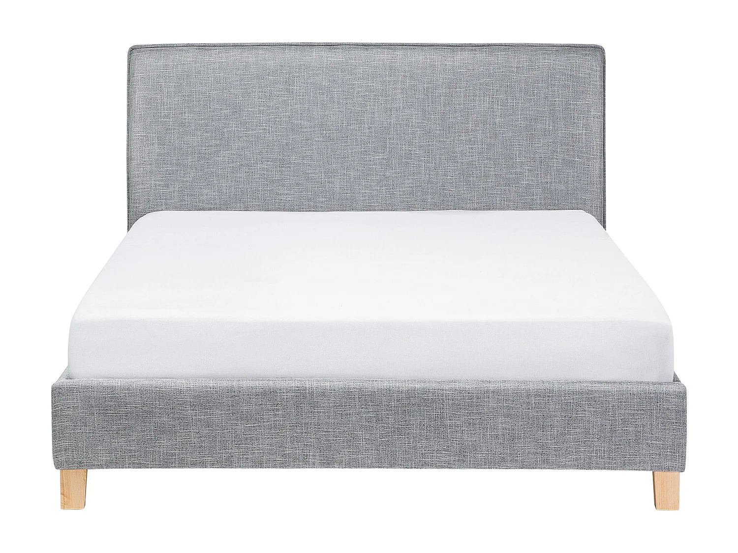 Cama com estrado SENNEZ 140 x 200 cm Cinzento claro