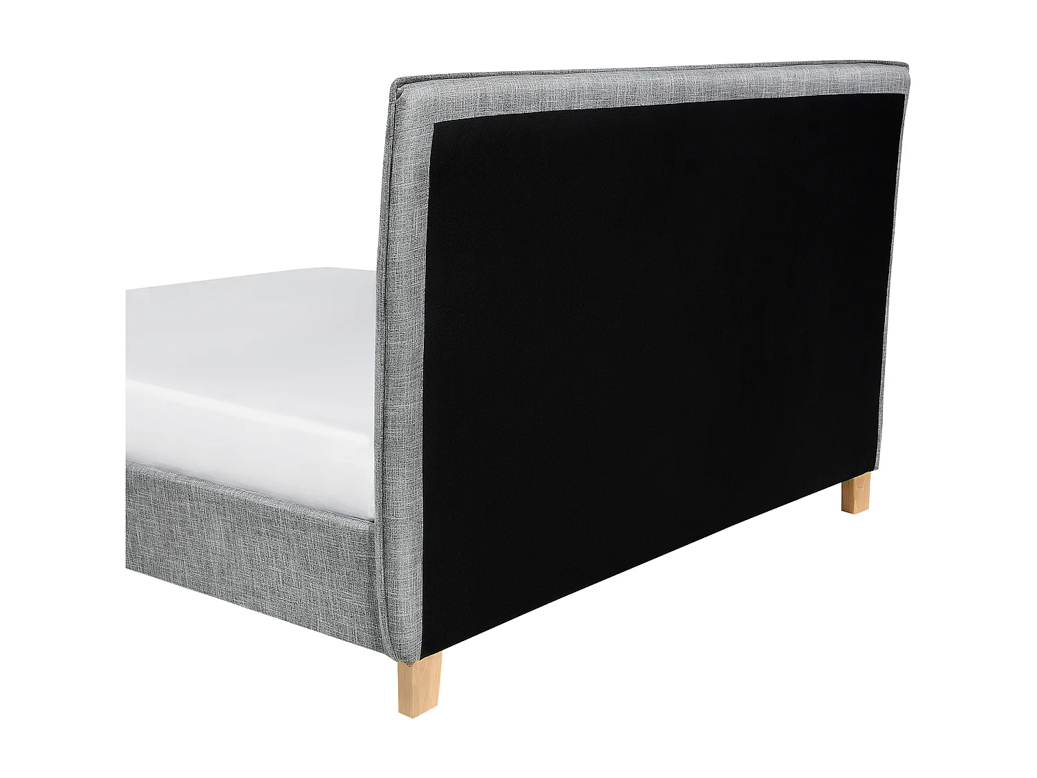 Cama com estrado SENNEZ 140 x 200 cm Cinzento claro