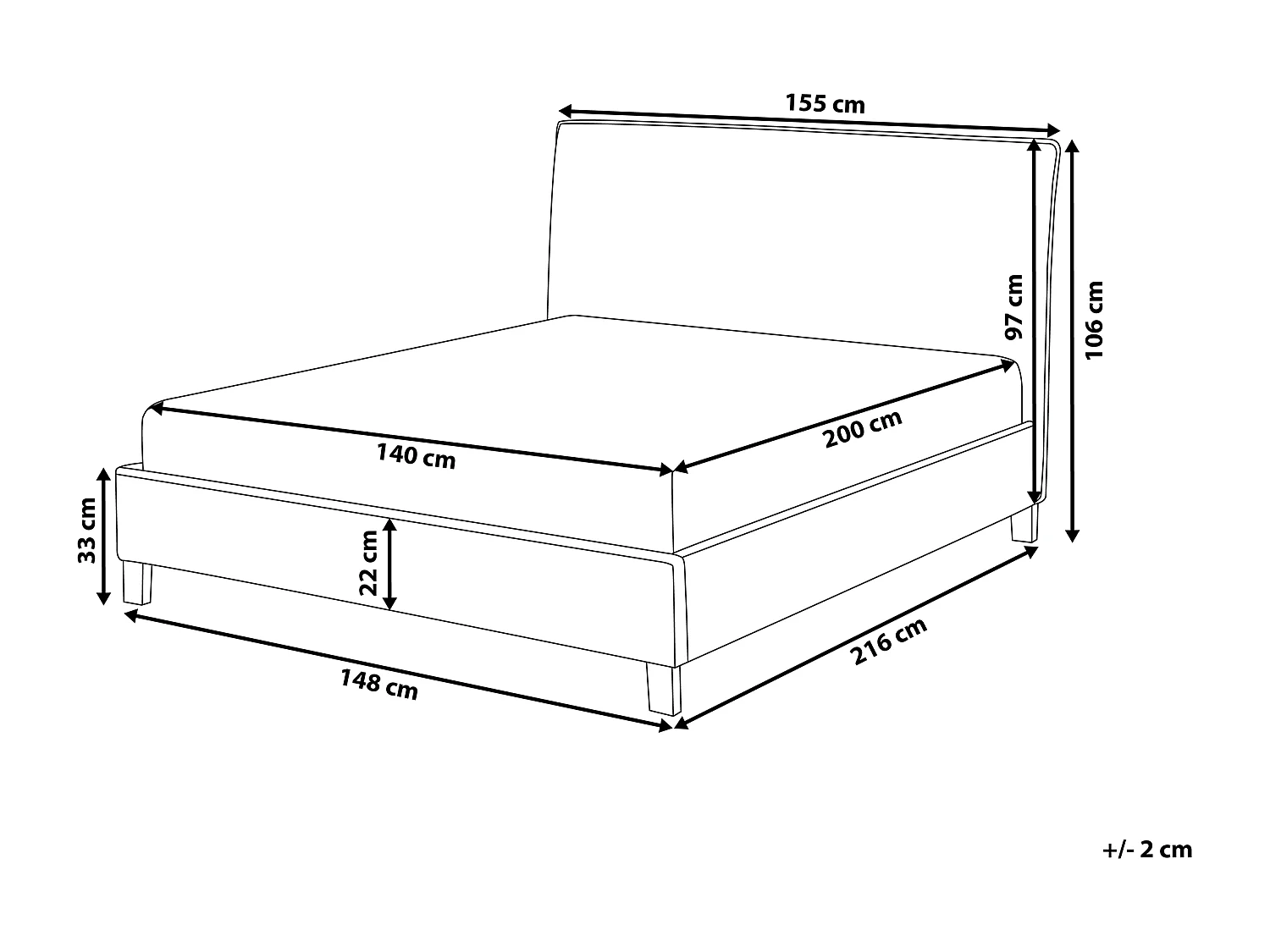 Bed met lattenbodem SENNEZ 140 x 200 cm Lichtgrijs