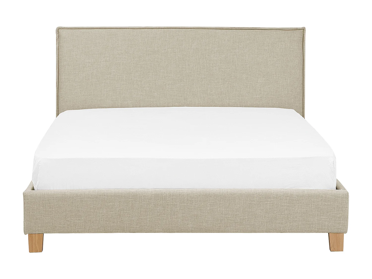 Lit avec sommier Tissu SENNEZ 160 x 200 cm Beige