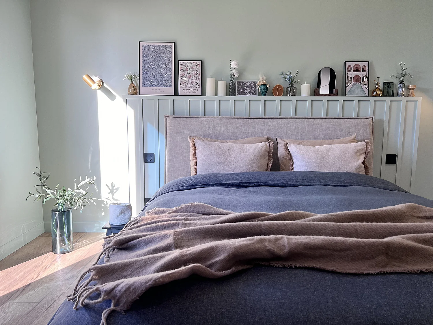 Bed Stof SENNEZ 160 x 200 cm Beige