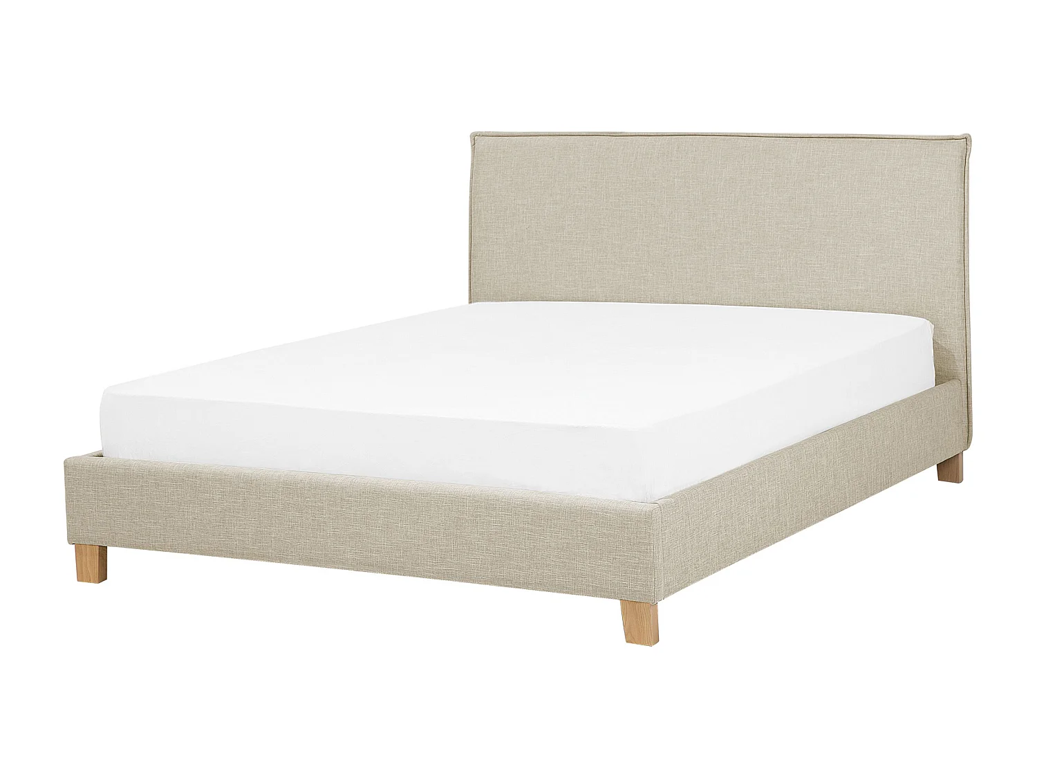 Lit avec sommier Tissu SENNEZ 160 x 200 cm Beige