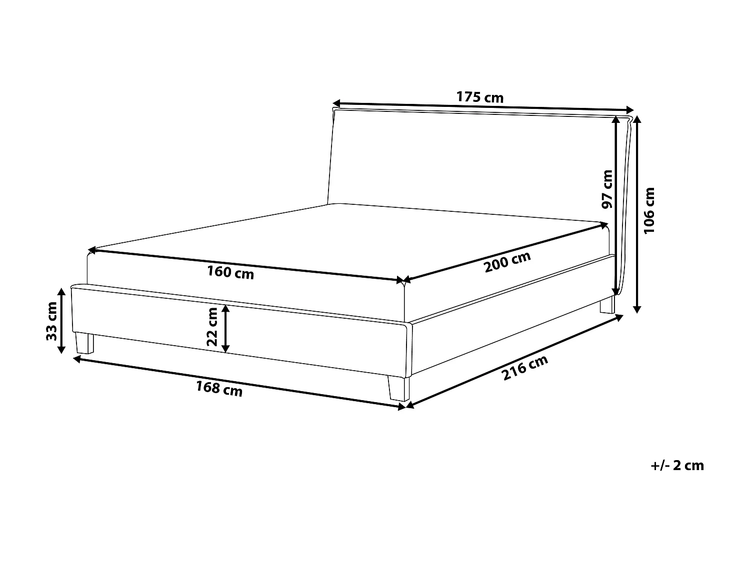 Lit avec sommier Tissu SENNEZ 160 x 200 cm Beige