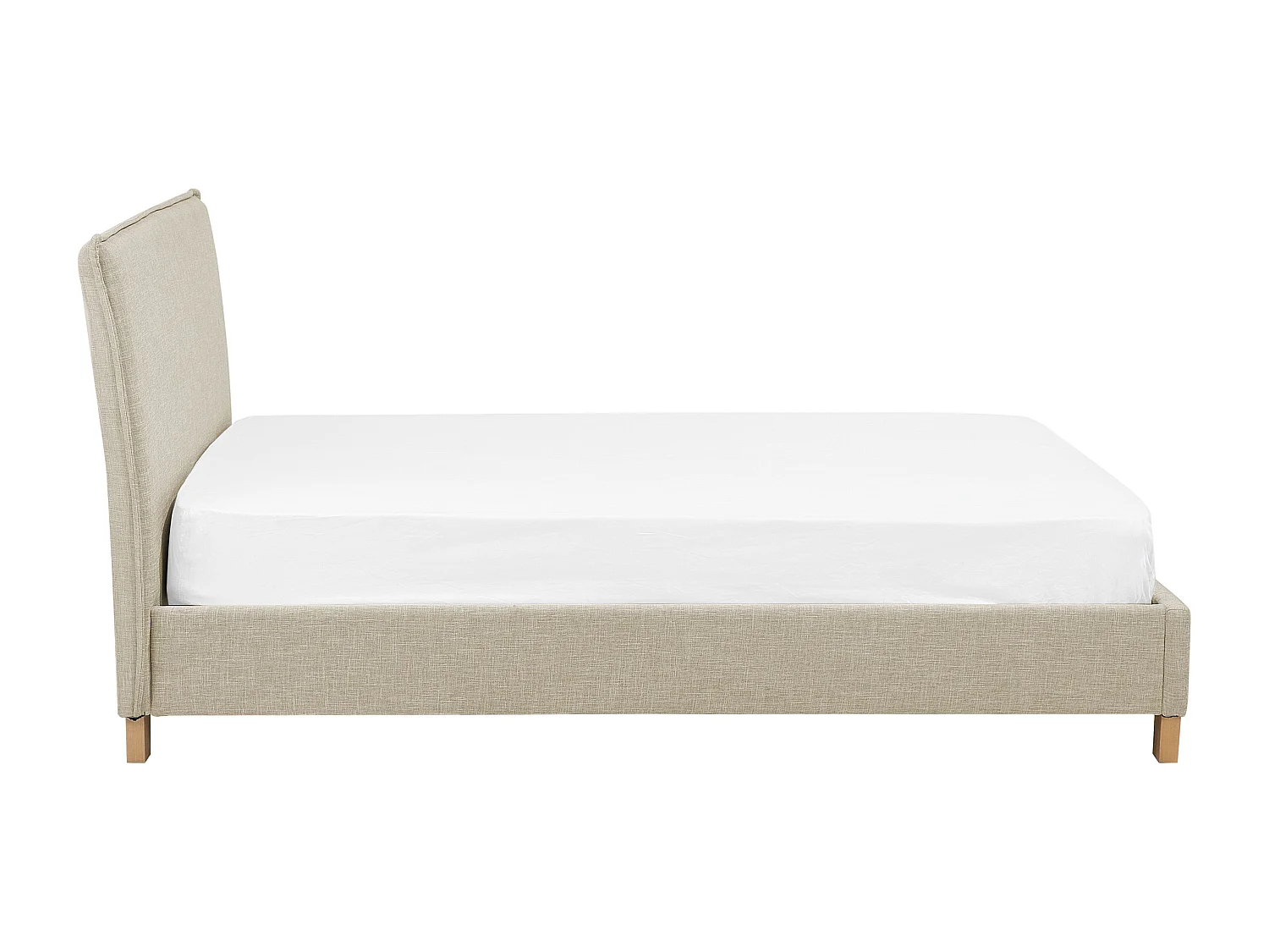Lit avec sommier Tissu SENNEZ 160 x 200 cm Beige