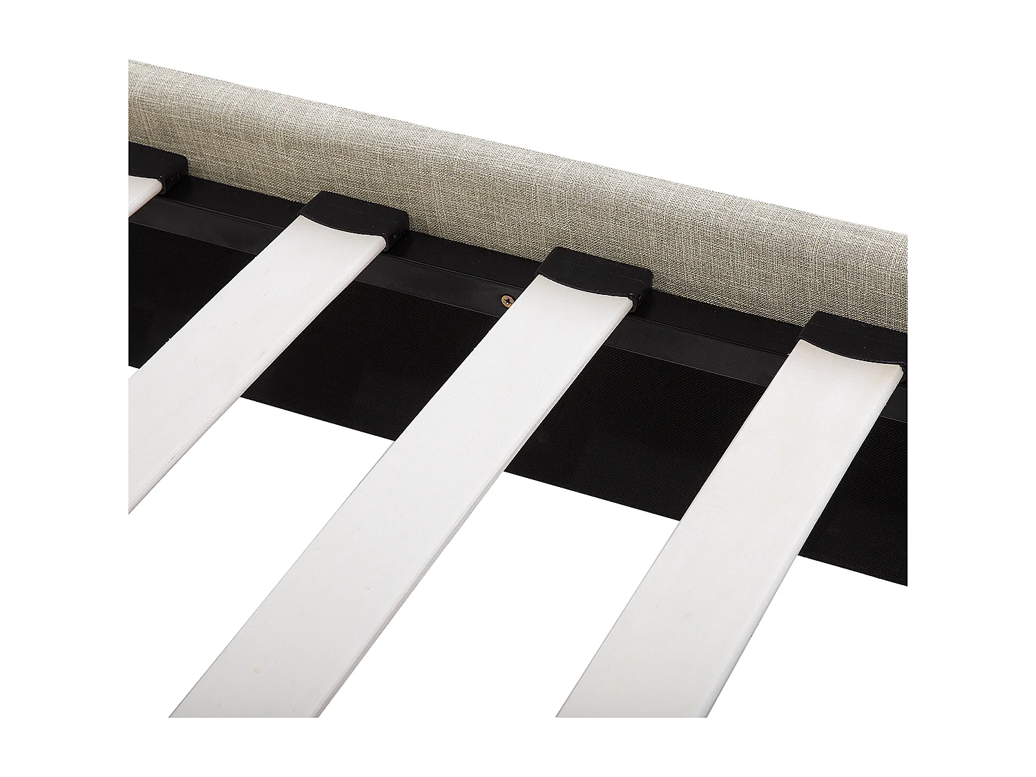 Lit avec sommier Tissu SENNEZ 160 x 200 cm Beige