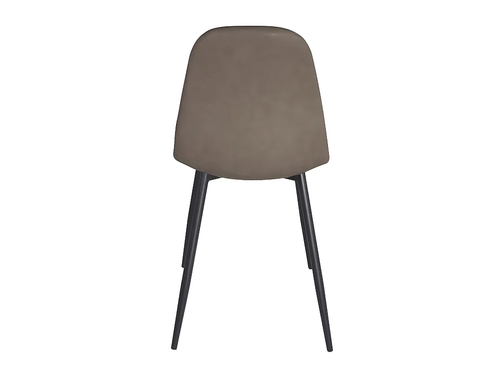 Lot 4 chaises salle à manger siège rembourré effet alcantara pieds métal bois foncé NOVA (marron)