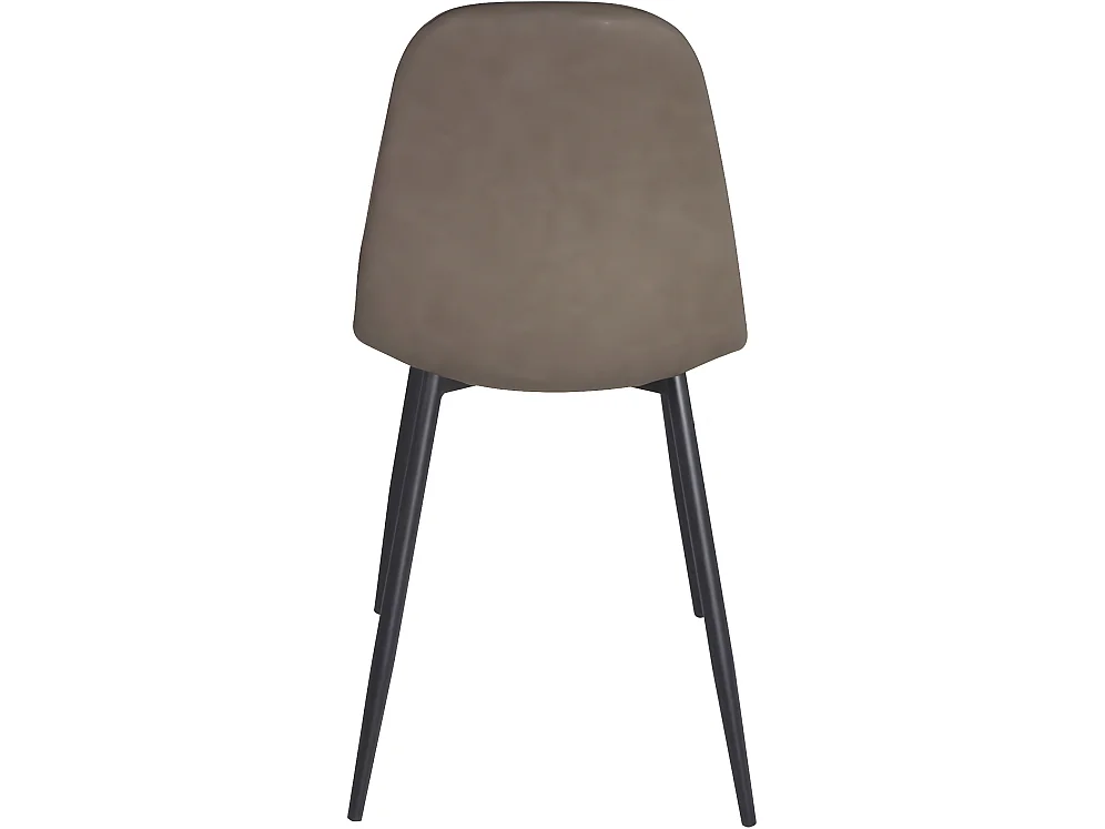 Lot 4 chaises salle à manger siège rembourré effet alcantara pieds métal bois foncé NOVA (marron)