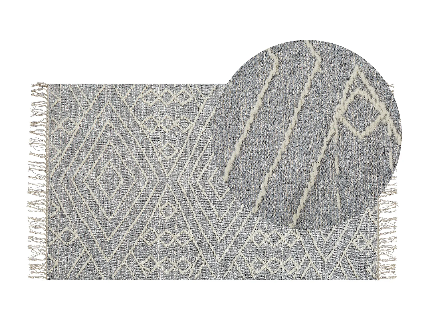 Tapis KHENIFRA Gris clair 80 x 150 cm Coton