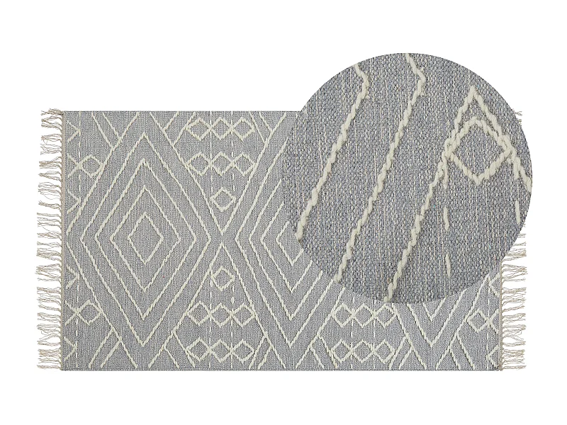 Tapis KHENIFRA Gris clair 80 x 150 cm Coton