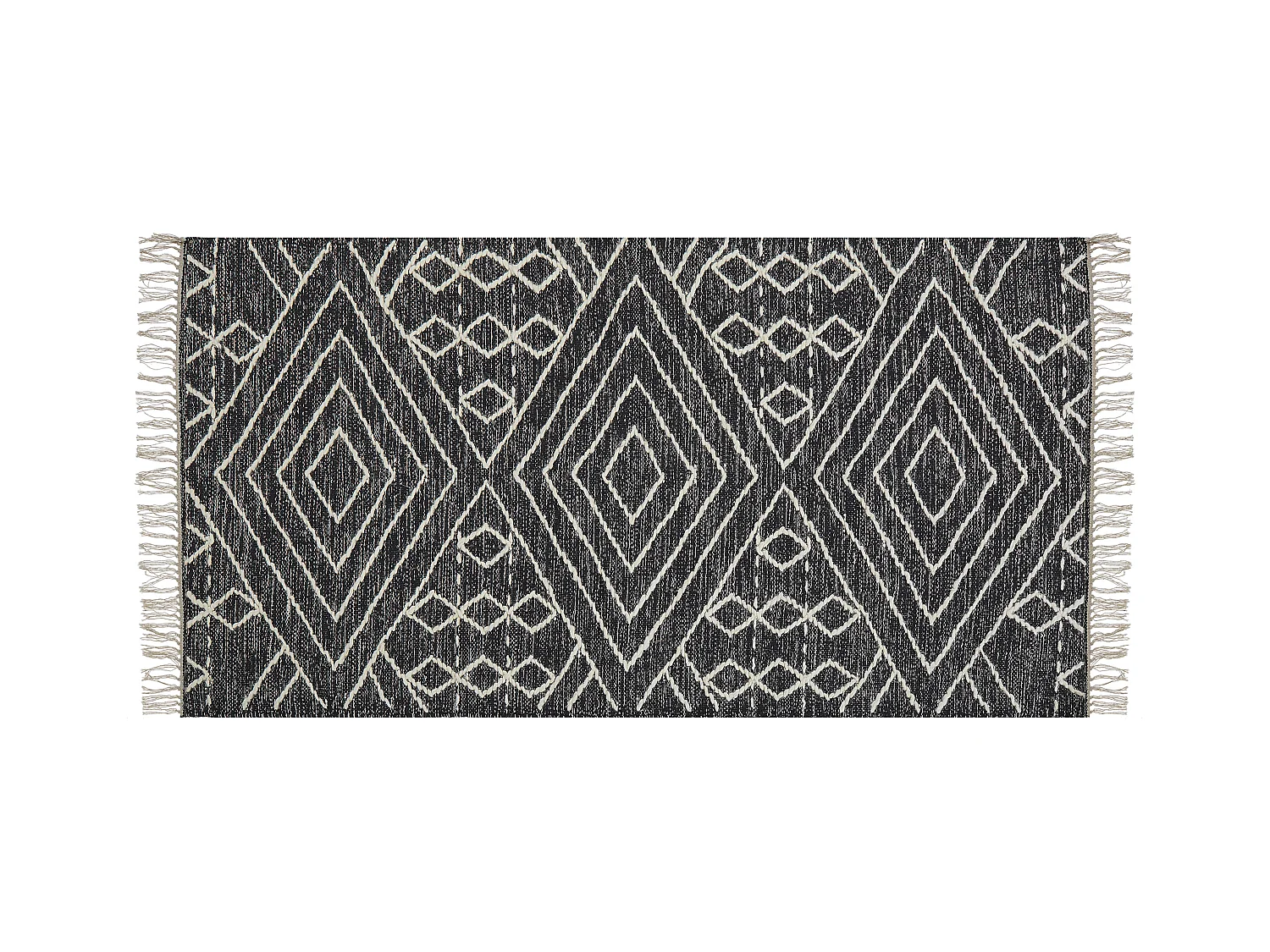 Vloerkleed katoen zwart/wit 80 x 150 cm KHENIFRA