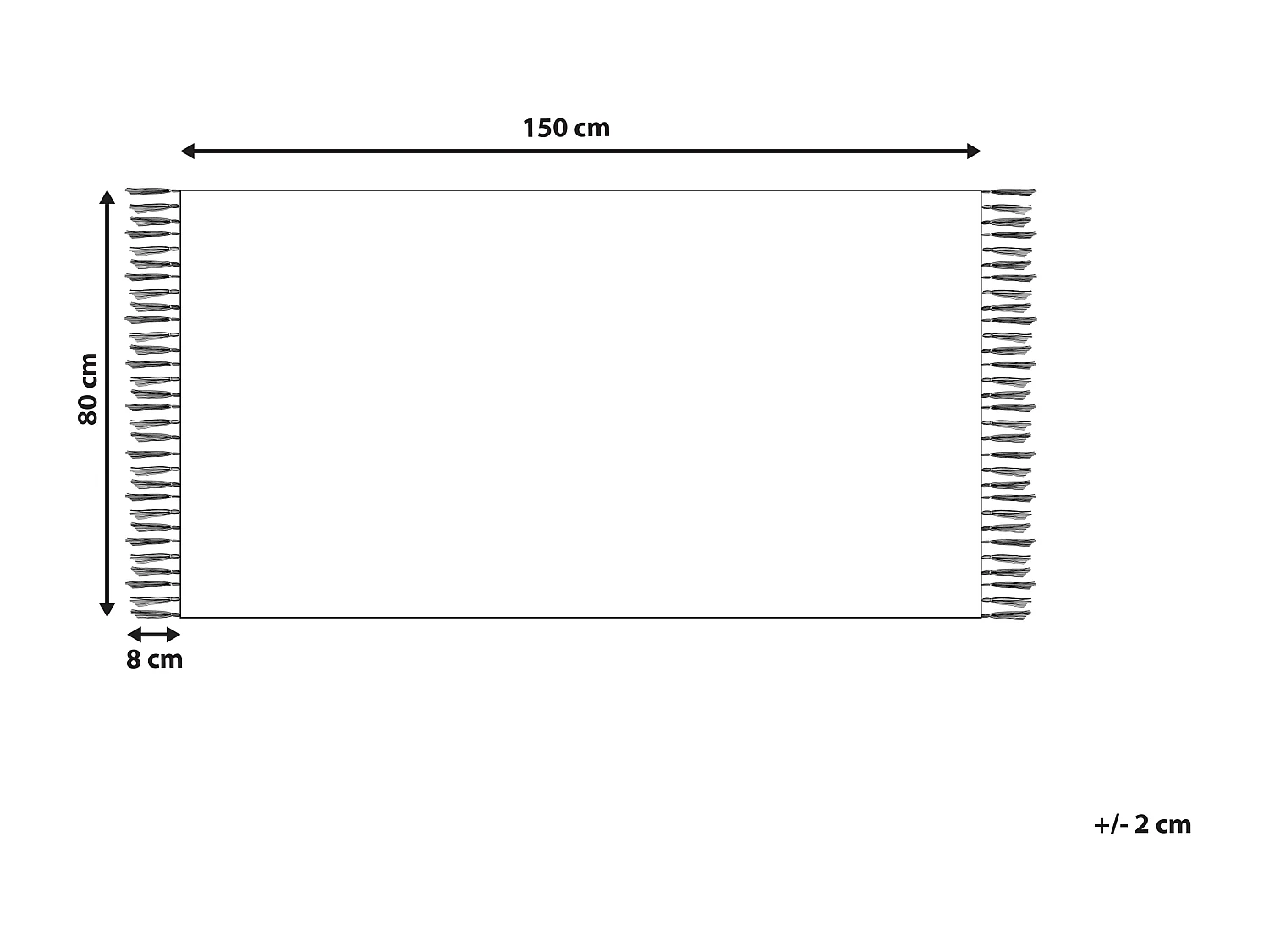 Tappeto cotone nero e bianco sporco 80 x 150 cm KHENIFRA