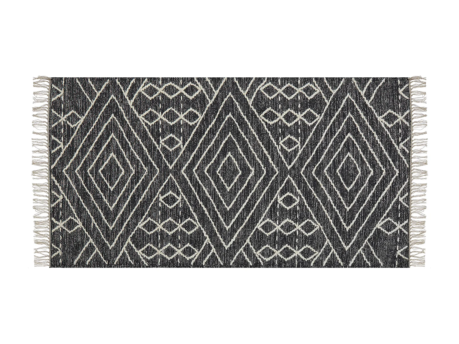 Tapis KHENIFRA Noir 80 x 150 cm Coton