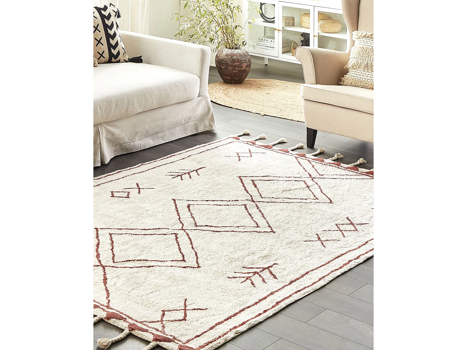 Tapis KENITRA Blanc cassé 140 x 200 cm Coton