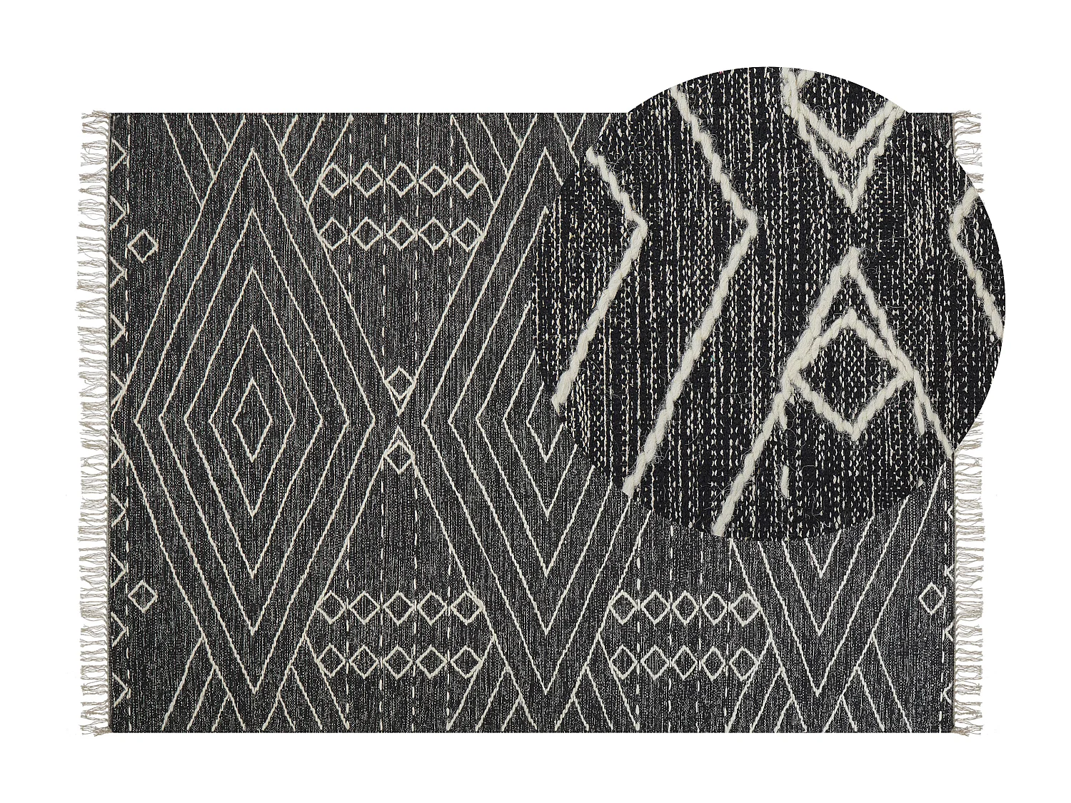 Tapis KHENIFRA Noir 140 x 200 cm Coton