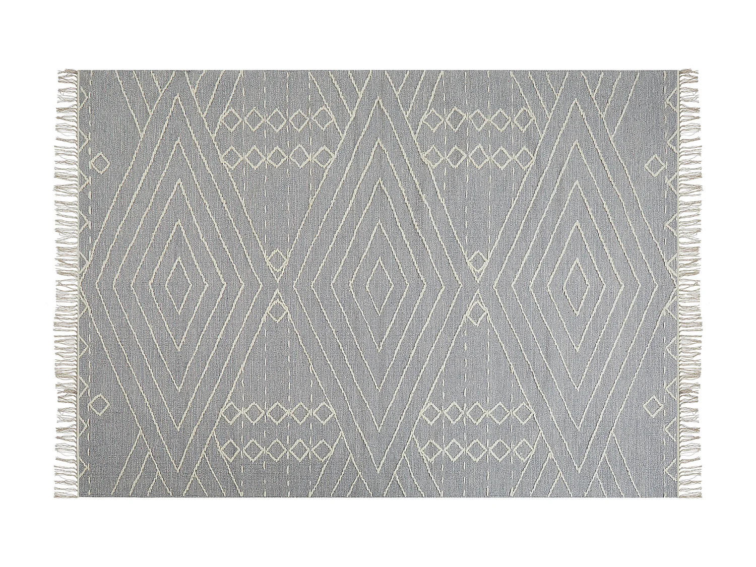 Vloerkleed katoen grijs/wit 140 x 200 cm KHENIFRA