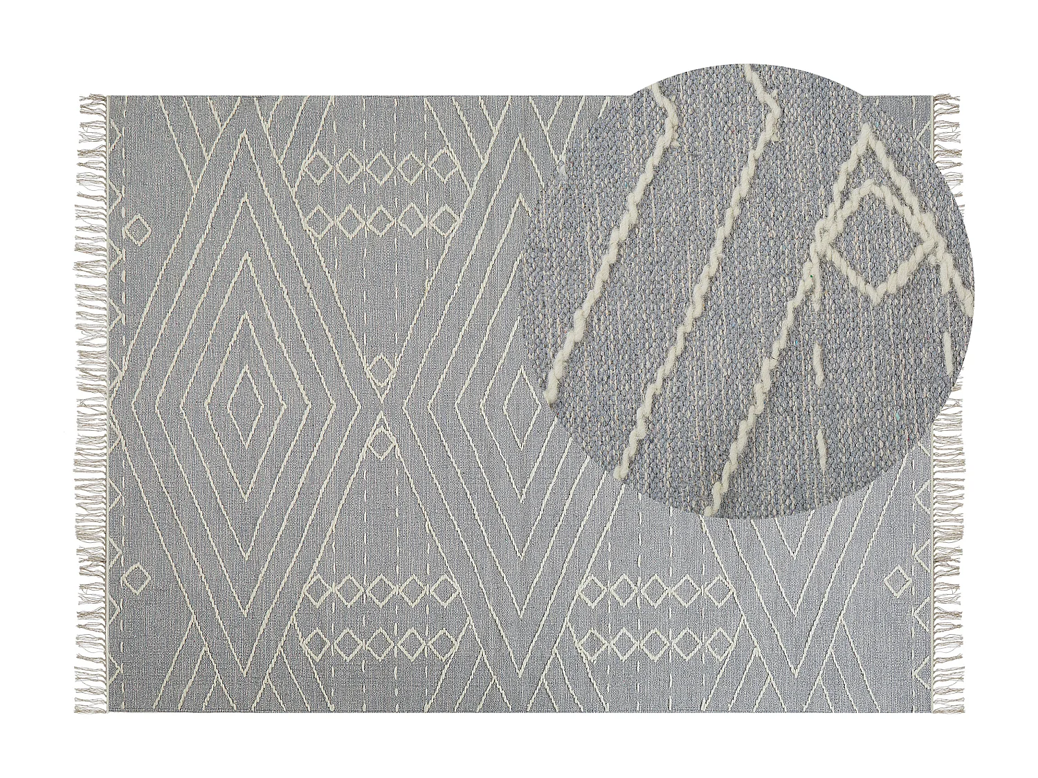 Tapis KHENIFRA Gris clair 160 x 230 cm Coton