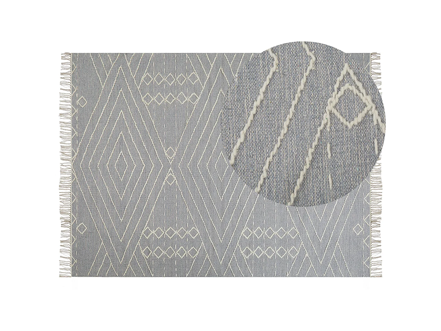 Tapis en coton 160 x 230 cm gris et blanc KHENIFRA