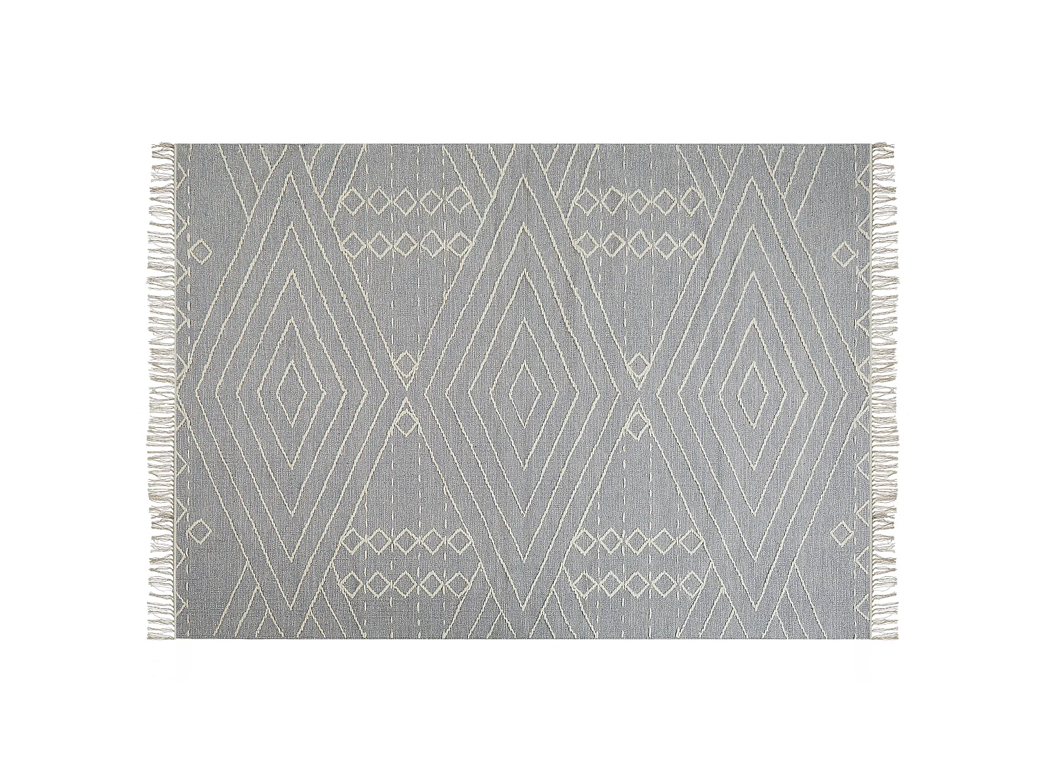 Tapis en coton 160 x 230 cm gris et blanc KHENIFRA
