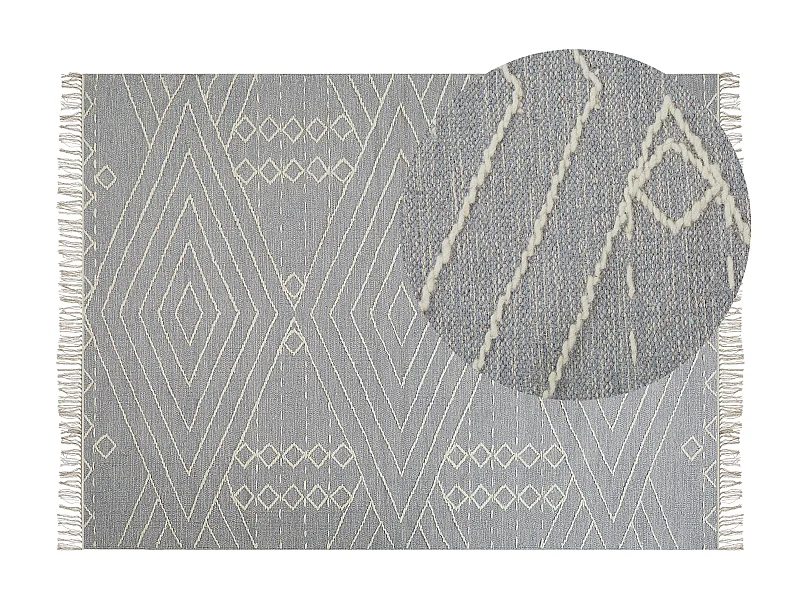 Tapis KHENIFRA Gris clair 160 x 230 cm Coton