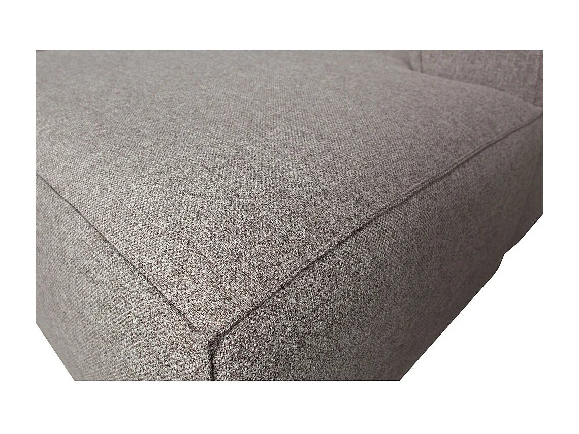 Bean - Canapé d'angle gauche 4 places en tissu style monobloc - Gris clair
