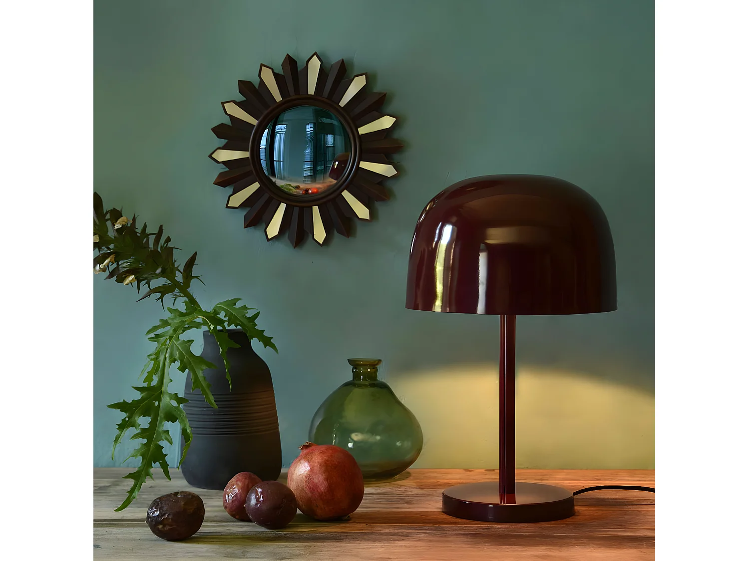Lampe de bureau en métal émaillé