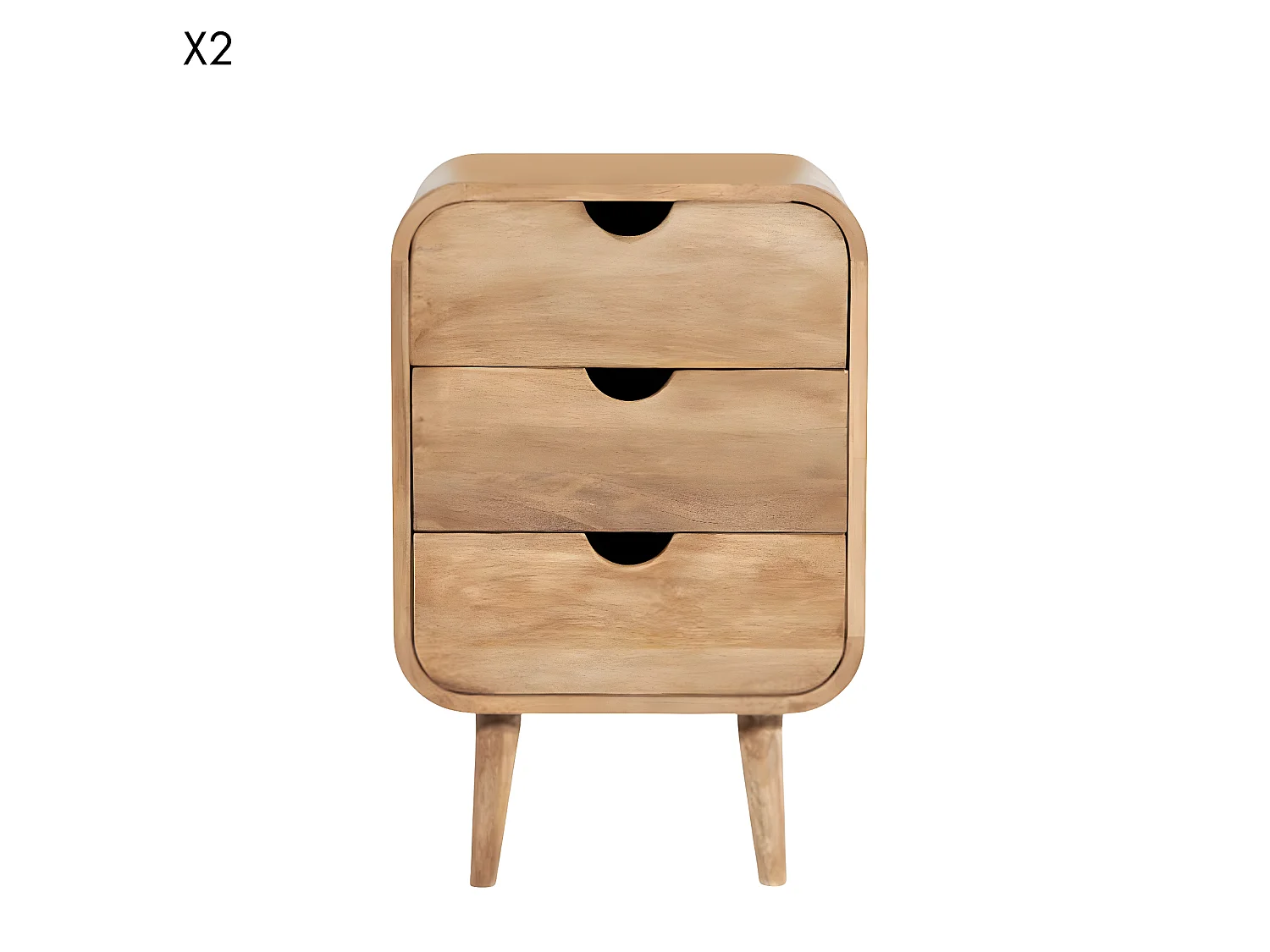 Lot de 2 tables de chevet manguier
