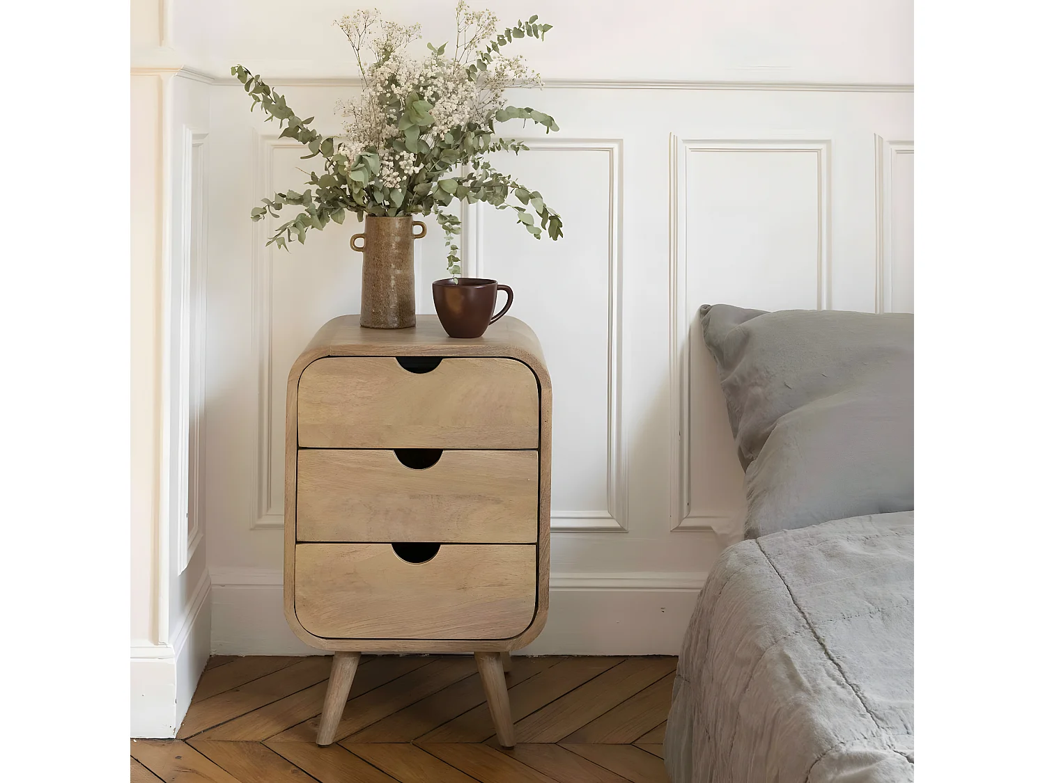Lot de 2 tables de chevet manguier