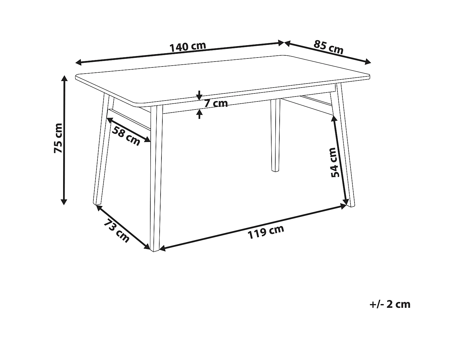 Eettafel VENTERA Donkerbruin 140 cm 85 cm