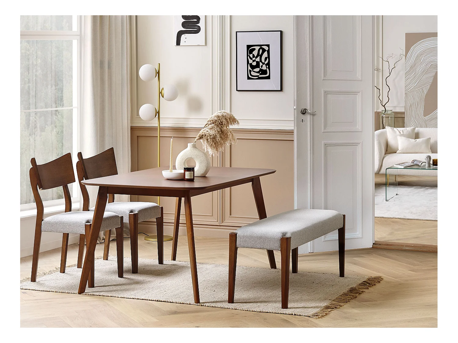 Table de repas EPHRATA Acajou foncé 150 cm 90 cm