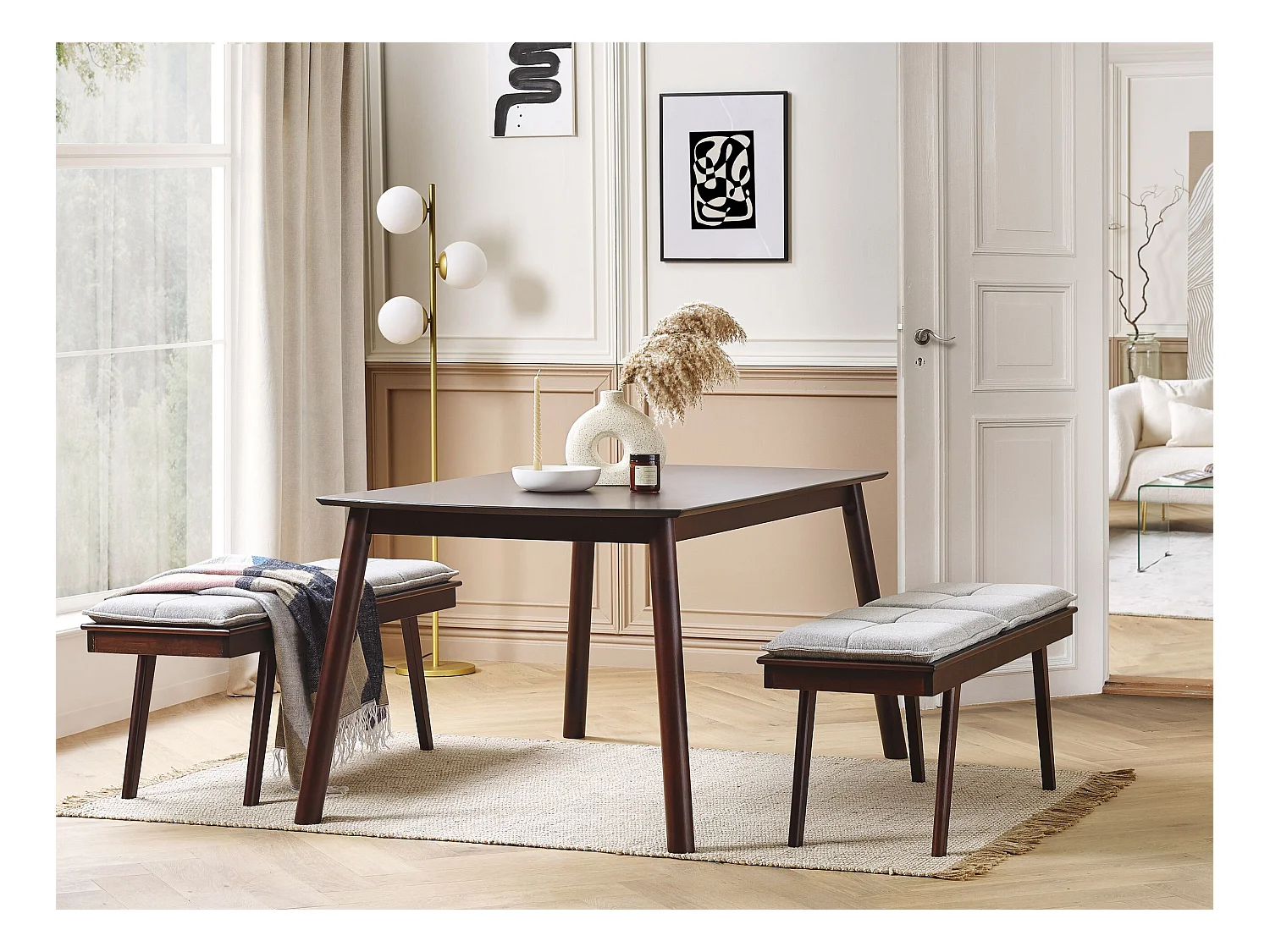 Table de repas ELBA Acajou foncé 150 cm 90 cm