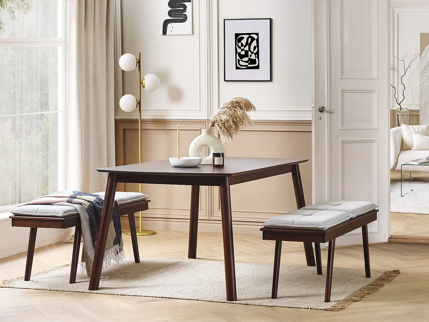 Table de repas ELBA Acajou foncé 150 cm 90 cm