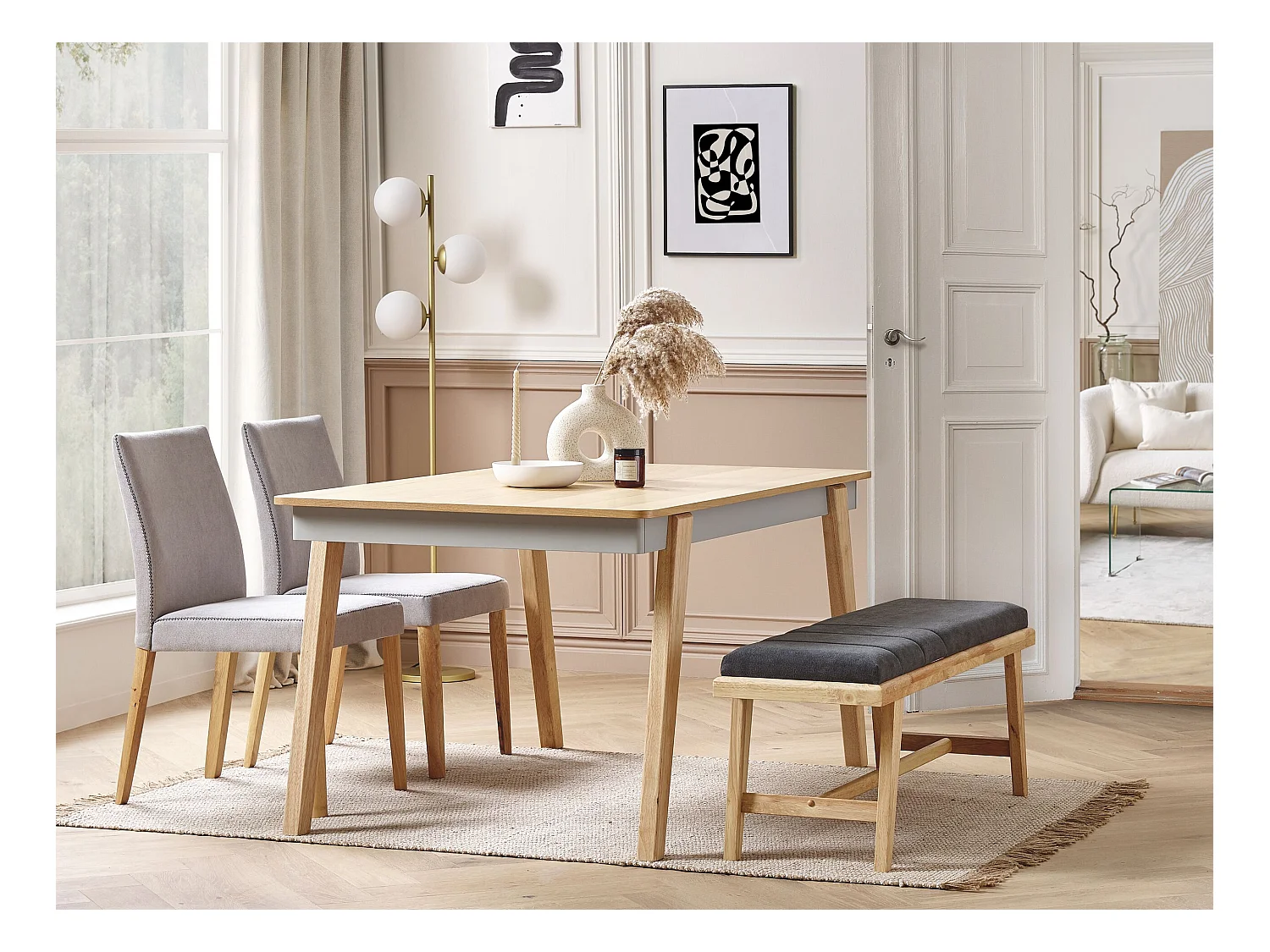 Table de repas PHOLA Chêne clair 150 cm 90 cm