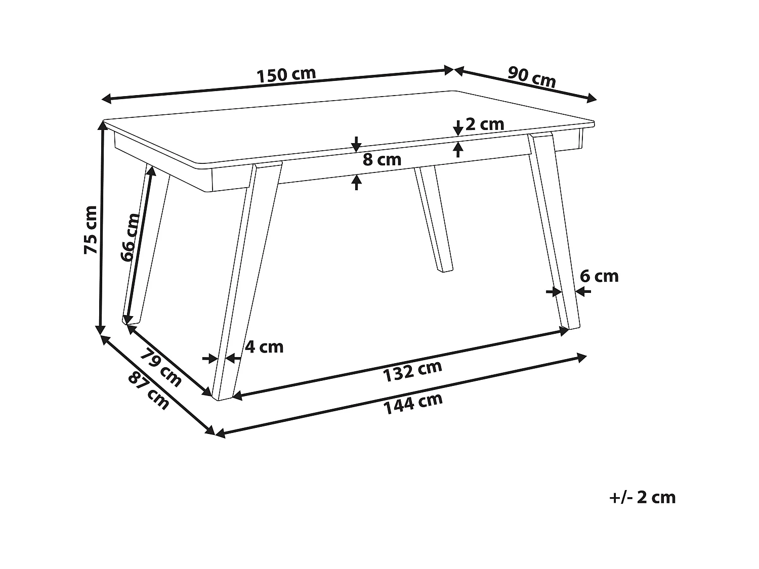 Table de repas PHOLA Chêne clair 150 cm 90 cm