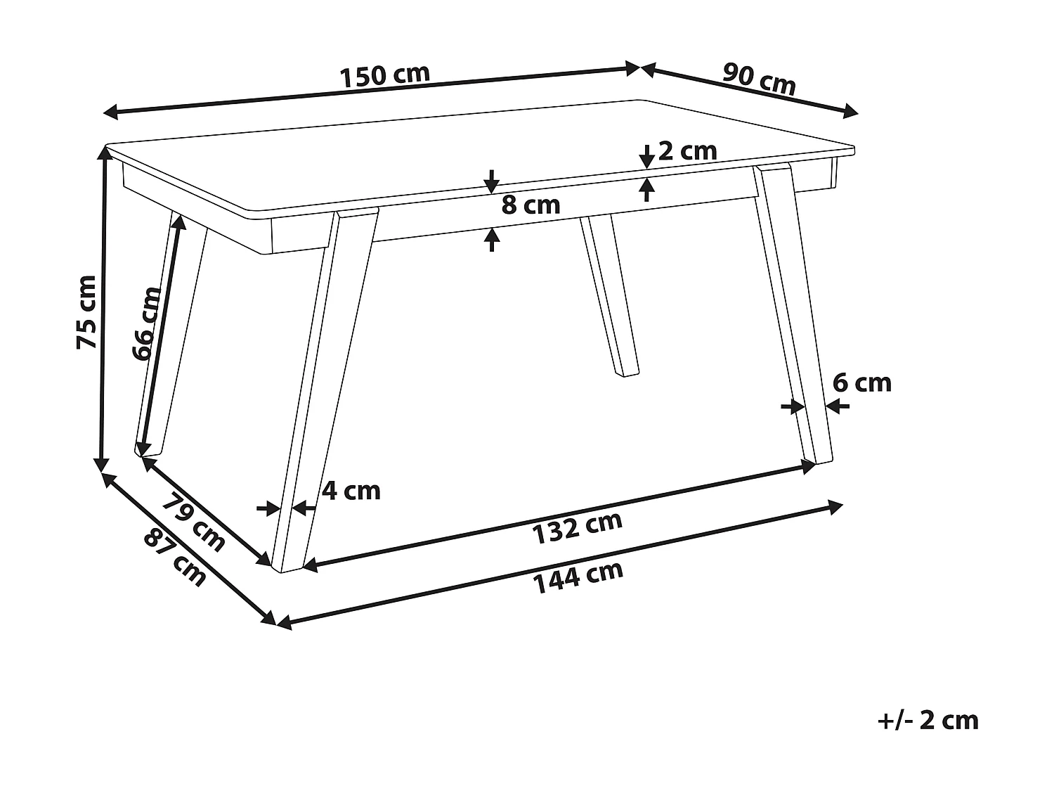 Stół do jadalni PHOLA Dąb jasny 150 cm 90 cm