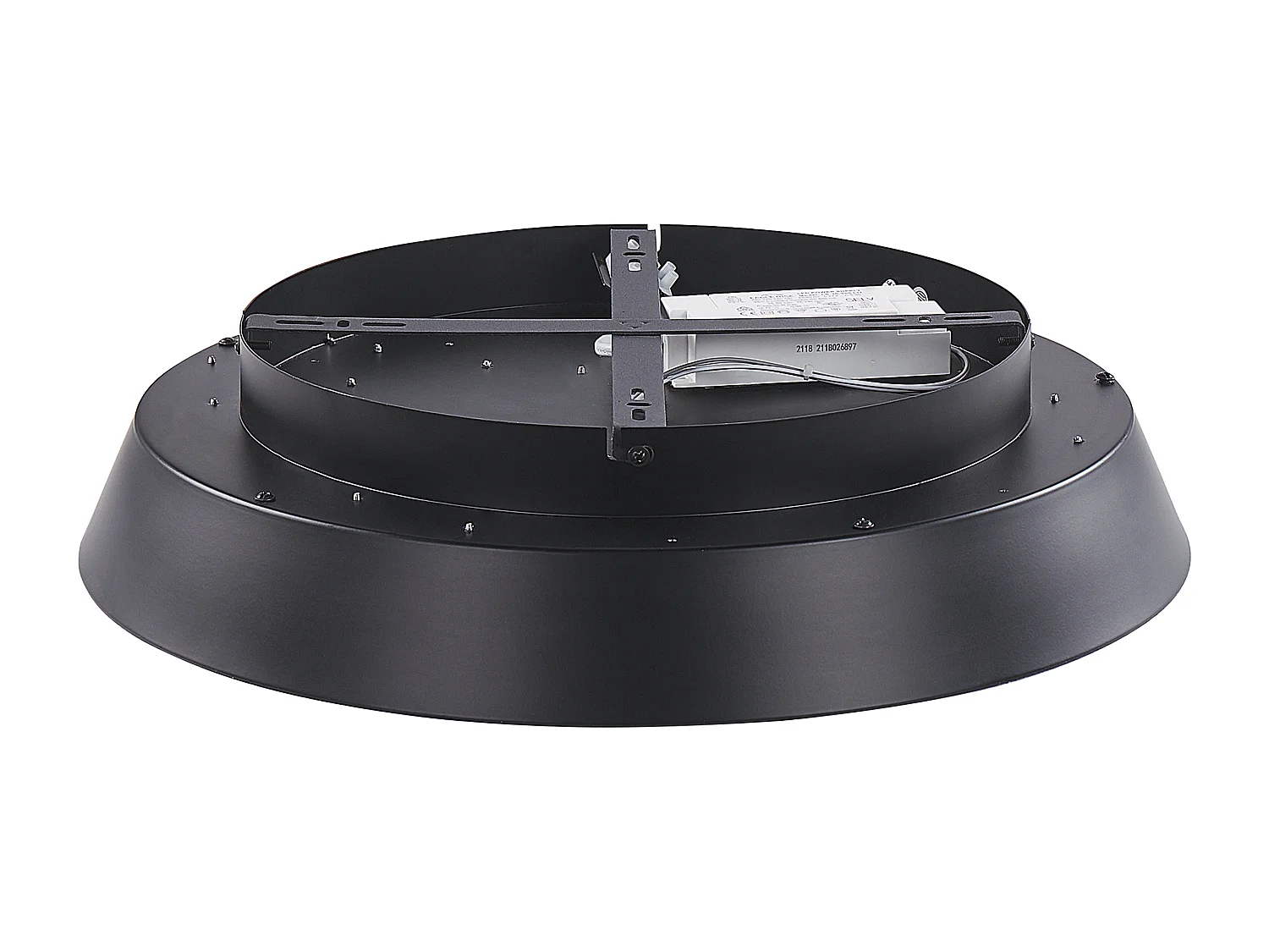 LED Deckenleuchte Metall Acryl schwarz flach rund warmweißes Licht Modern Bilin