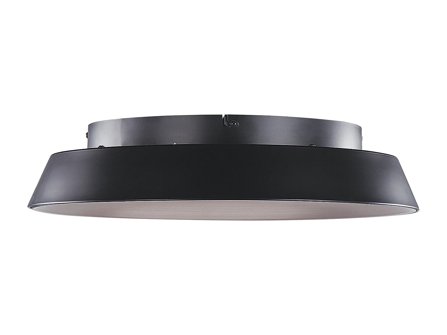 LED Deckenleuchte Metall Acryl schwarz flach rund warmweißes Licht Modern Bilin