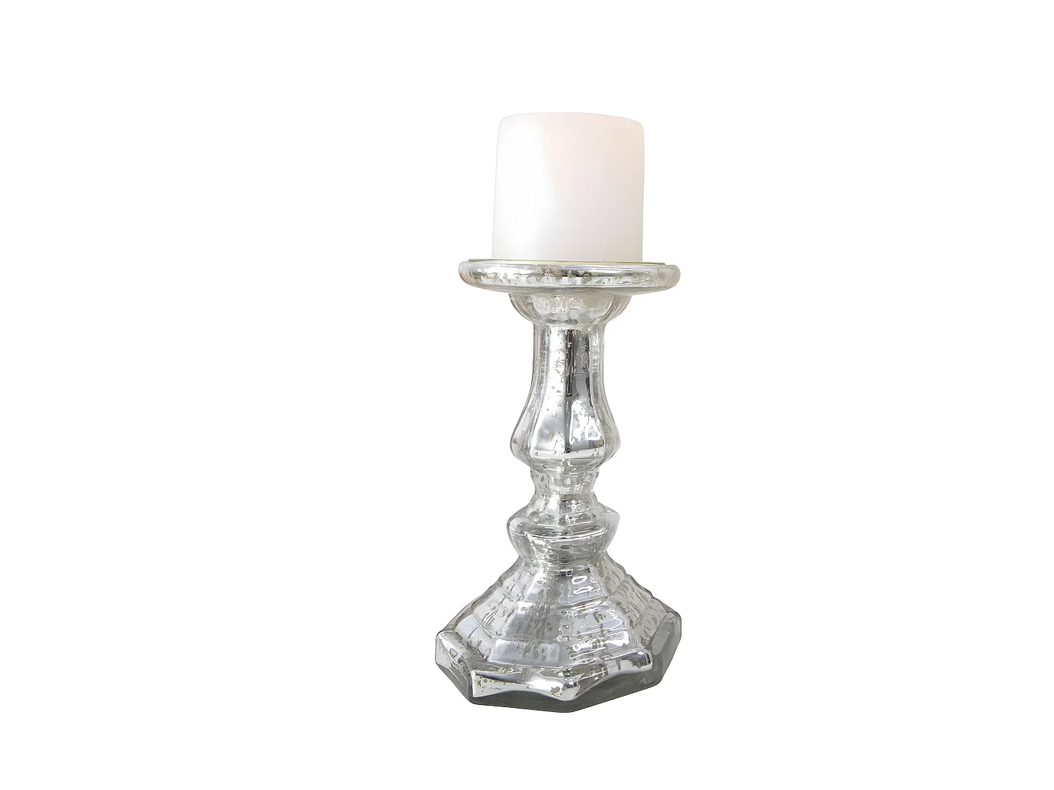 Bougeoir en verre mercurisé
