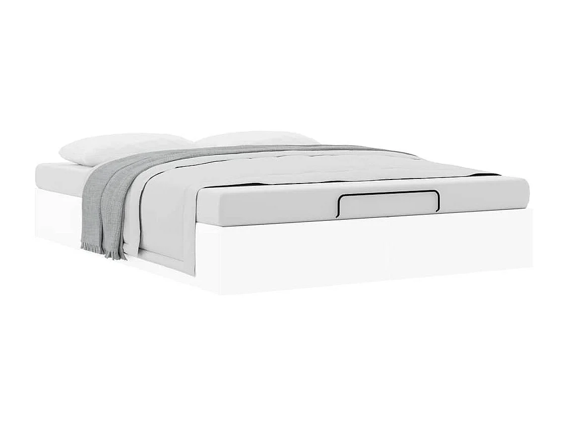 Lit double | Lit adulte | Cadre de lit ottoman blanc 140x200 cm similicuir