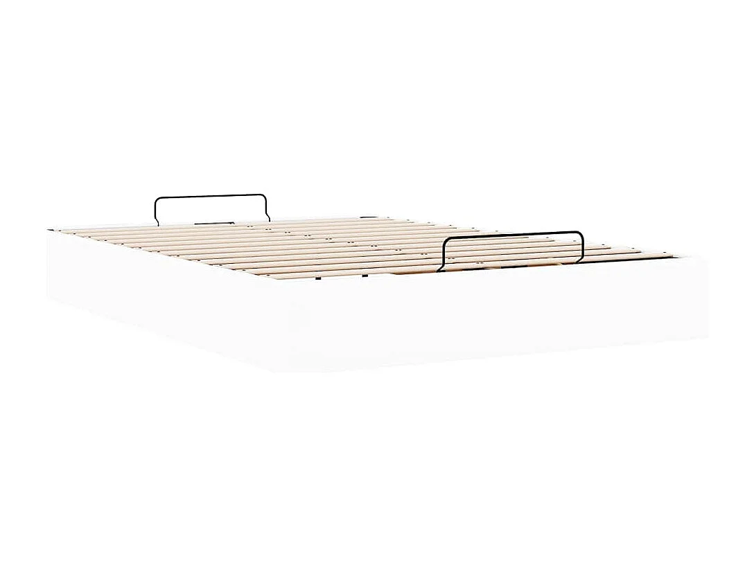 Lit double | Lit adulte | Cadre de lit ottoman blanc 140x200 cm similicuir