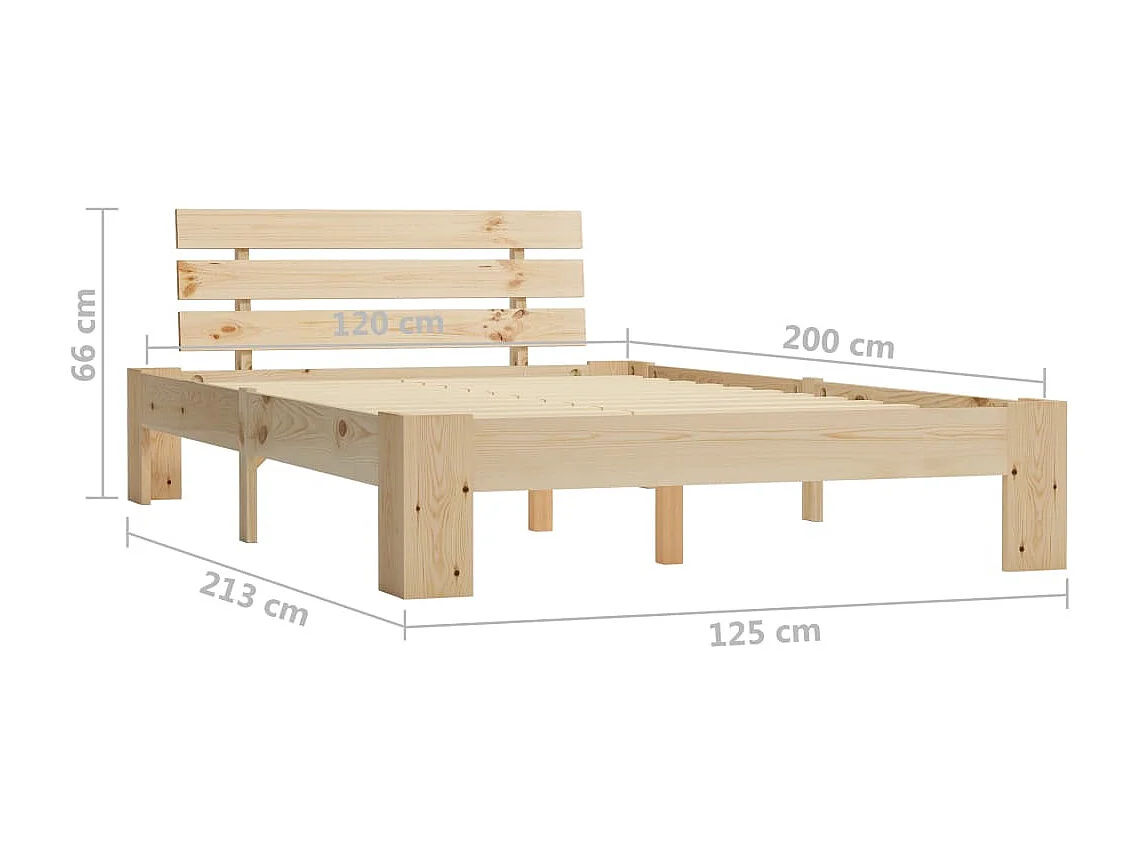 Lit simple | Lit adulte, enfant | Cadre de lit bois de pin massif 120x200 cm