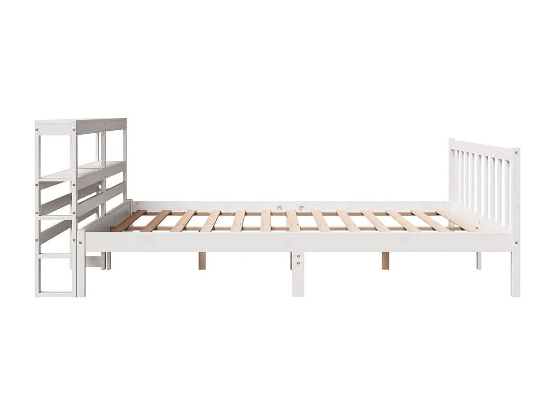 Lit double | Lit adulte | Cadre de lit blanc 180x200 cm bois massif de pin