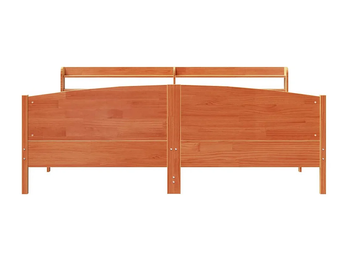 Lit double | Lit adulte | Cadre de lit cire marron 200x200cm bois pin massif