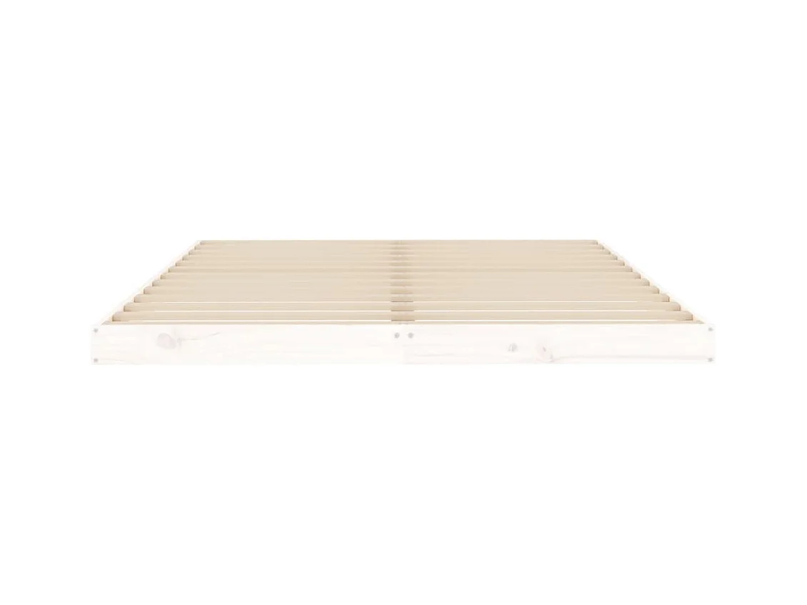 Lit double | Lit adulte | Cadre de lit blanc 140x190 cm bois de pin massif