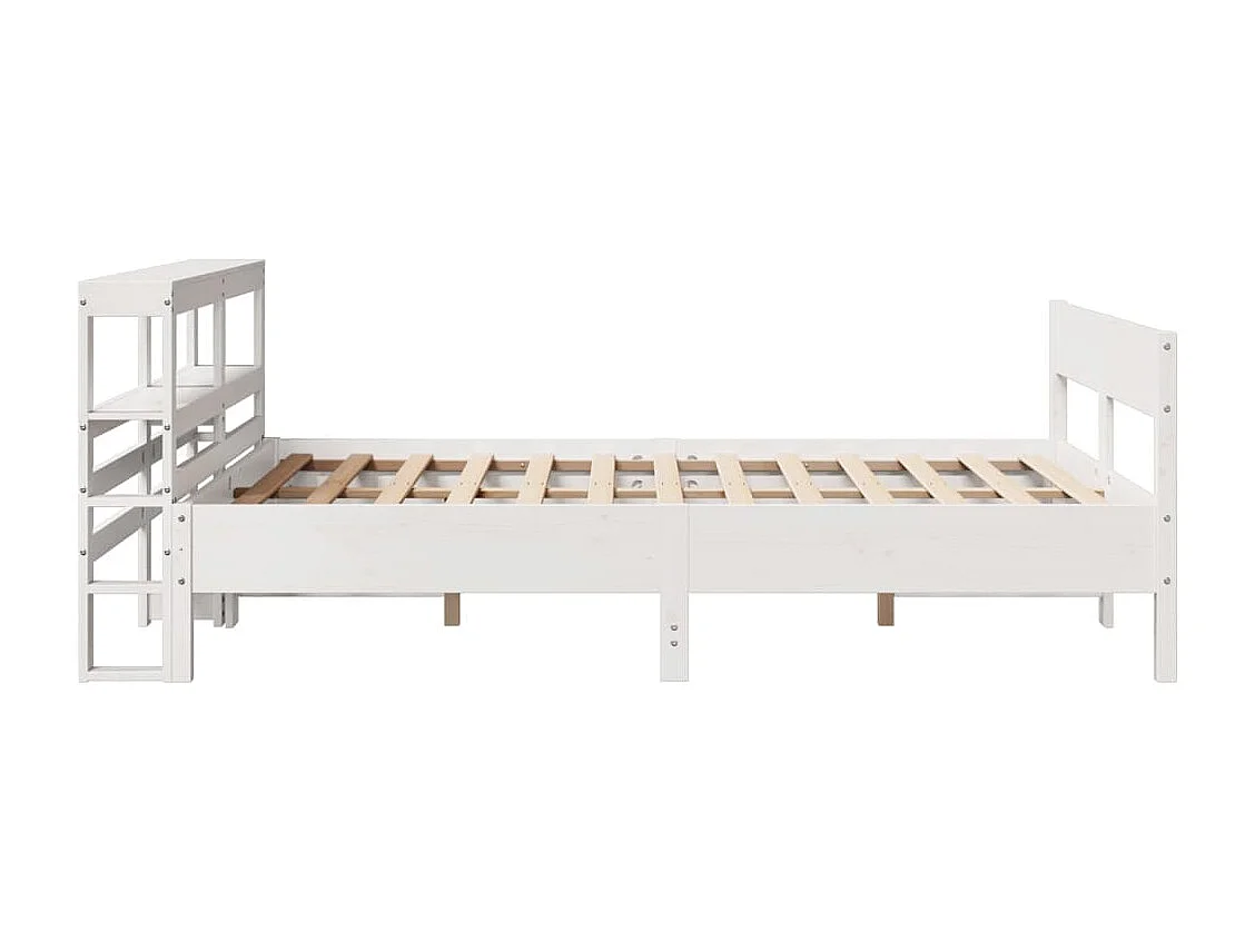 Lit simple | Lit adulte, enfant | Cadre de lit blanc 120x190 cm bois de pin massif