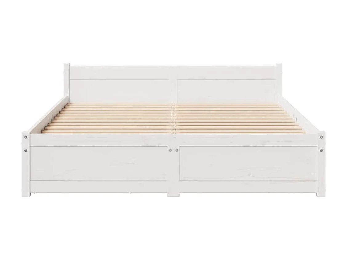 Lit double | Lit adulte | Cadre de lit blanc 135x190 cm bois de pin massif