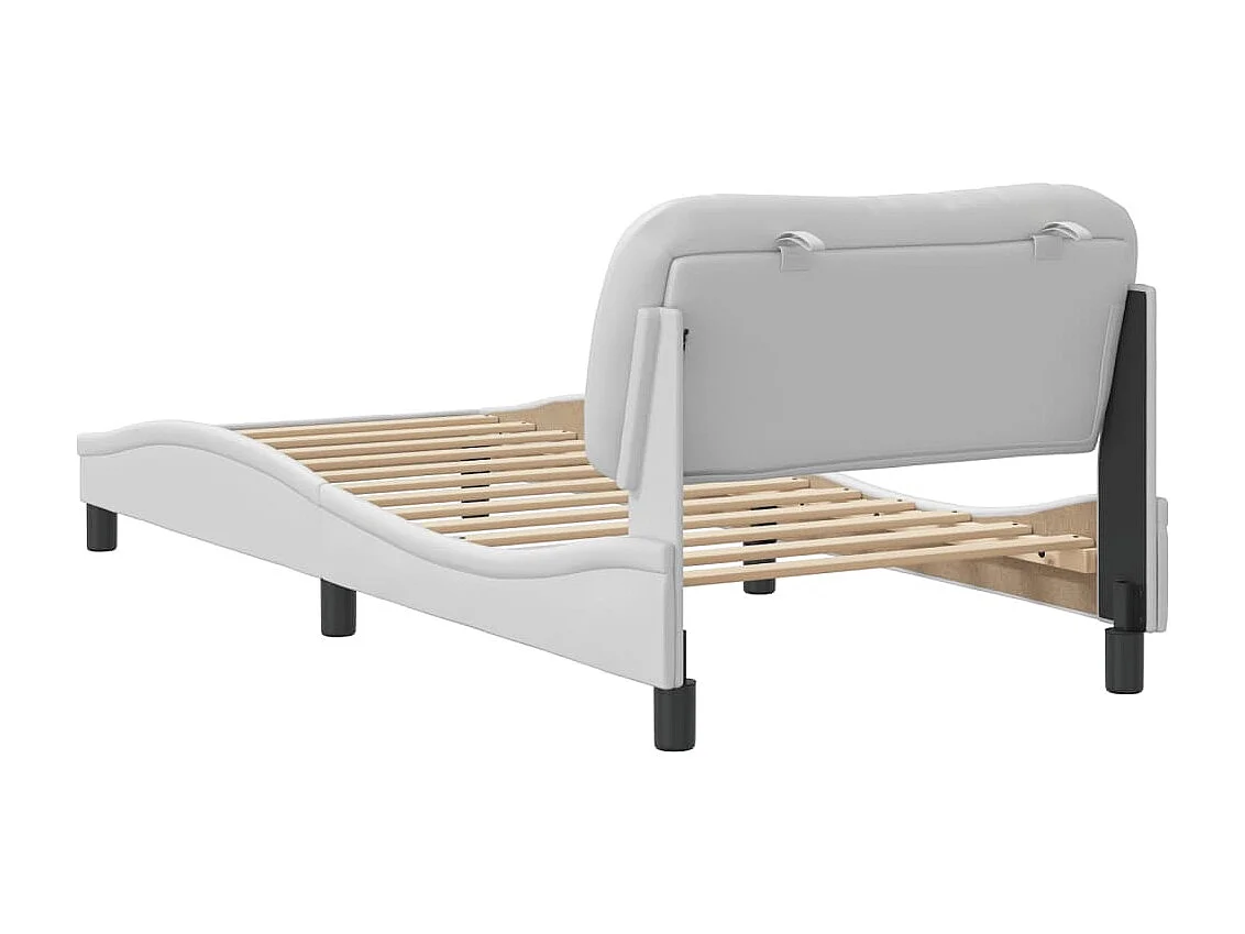 Lit simple | Lit adulte, enfant | Cadre de lit blanc 80x200 cm similicuir