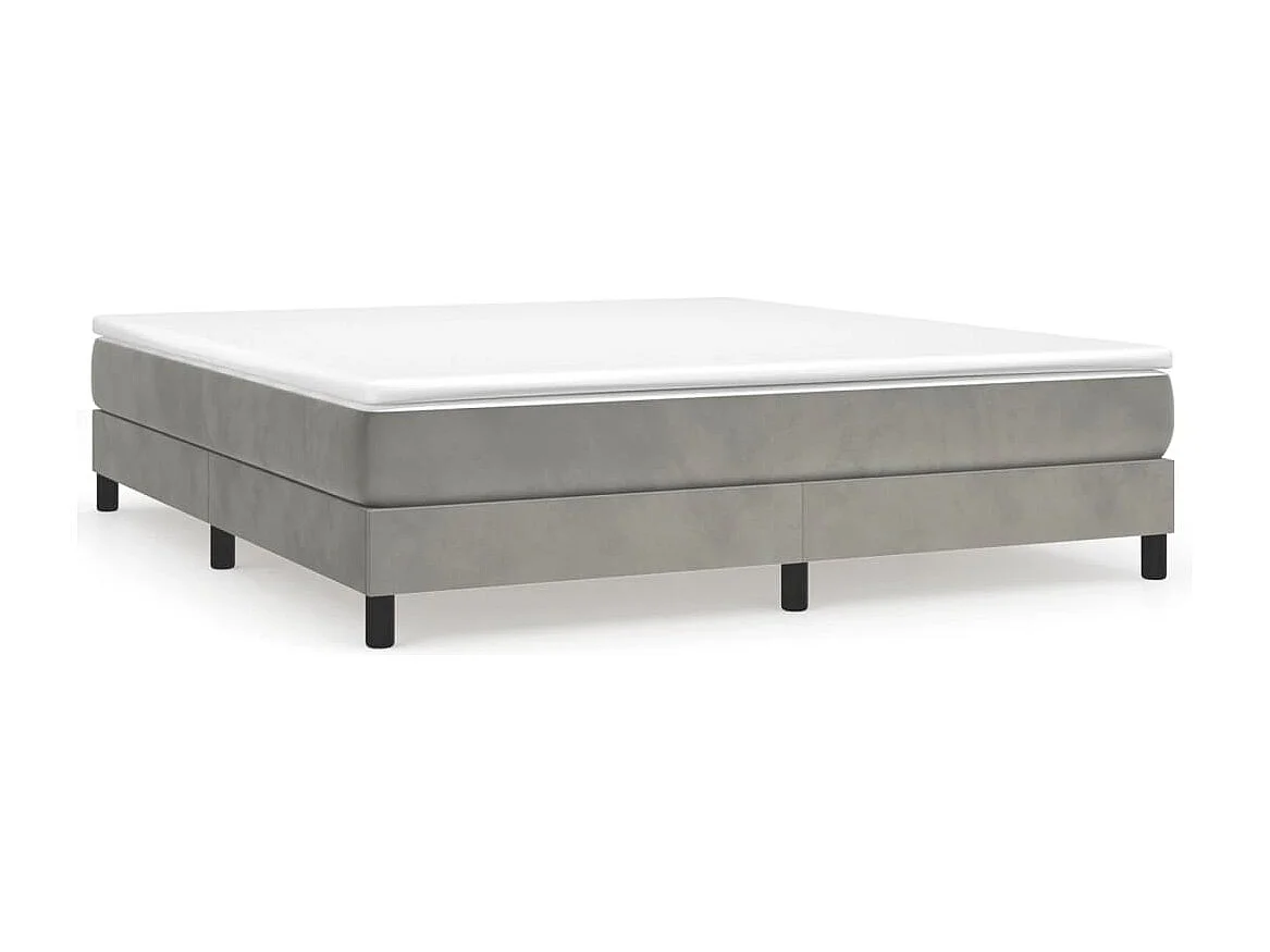 Lit double | Lit adulte | Cadre de lit gris clair 180x200 cm velours